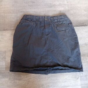 Columbia Midi Skirt Womens 16w Gray Flat Front 100% Cotton Preppy Casual Ladies